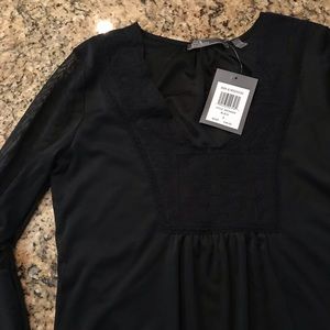 NWT black Top With Sheer Belle Sleeves